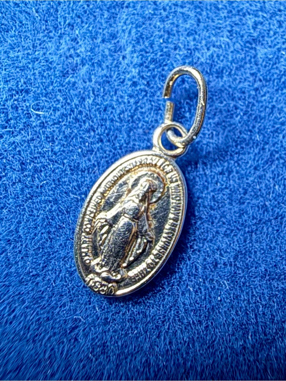 Tiny vintage 14k Gold Mary Pendant